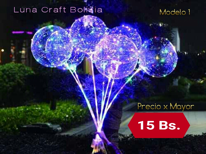 GLOBOS LED TRANSPARENTES (Modelo: REC-037) – Luna Craft Bolivia